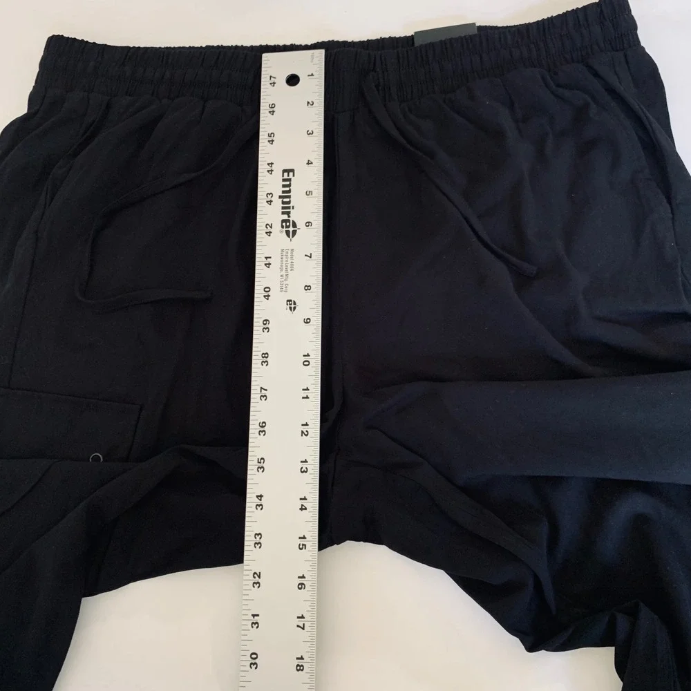 NWT‎ Torrid Cargo Pants Women 2X Black Wide Leg Stretch Challis Utility Gorpcore